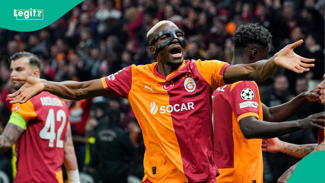 Victor Osimhen in action in the UEFA Champions League round of 16 against Liverpool. Photo by Salih Zeki