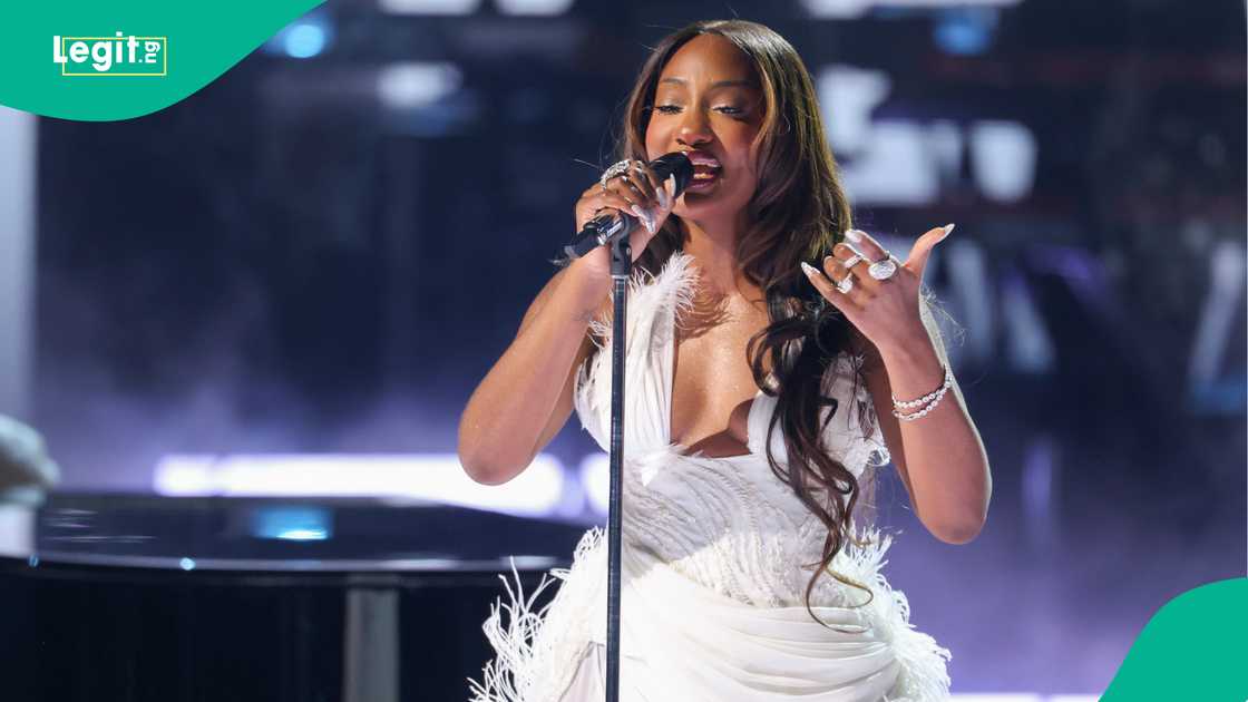 Tems performs onstage at the BET Awards 2026 held at Peacock Theater in Los Angeles. Photo by Christopher Polk