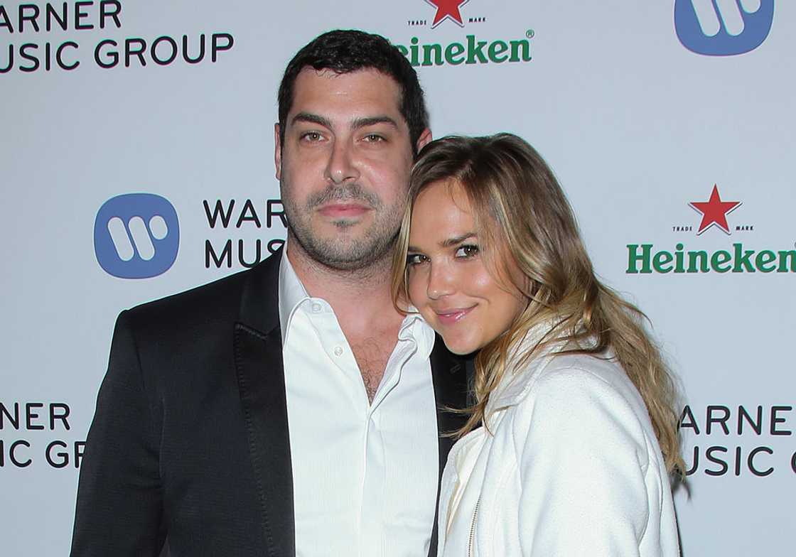 Actress Arielle Kebbel and Aaron Bay-Schuck at the Sunset Towers in West Hollywood, California. Actress Arielle Kebbel and Aaron Bay-Schuck at the Sunset Towers in West Hollywood, California.