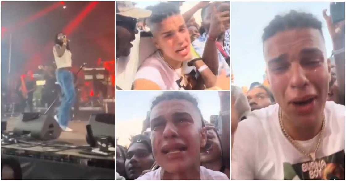 Burna Boy at Wembley Stadium, oyinbo man cries hard. Burna Boy at Wembley Stadium, oyinbo man cries hard.