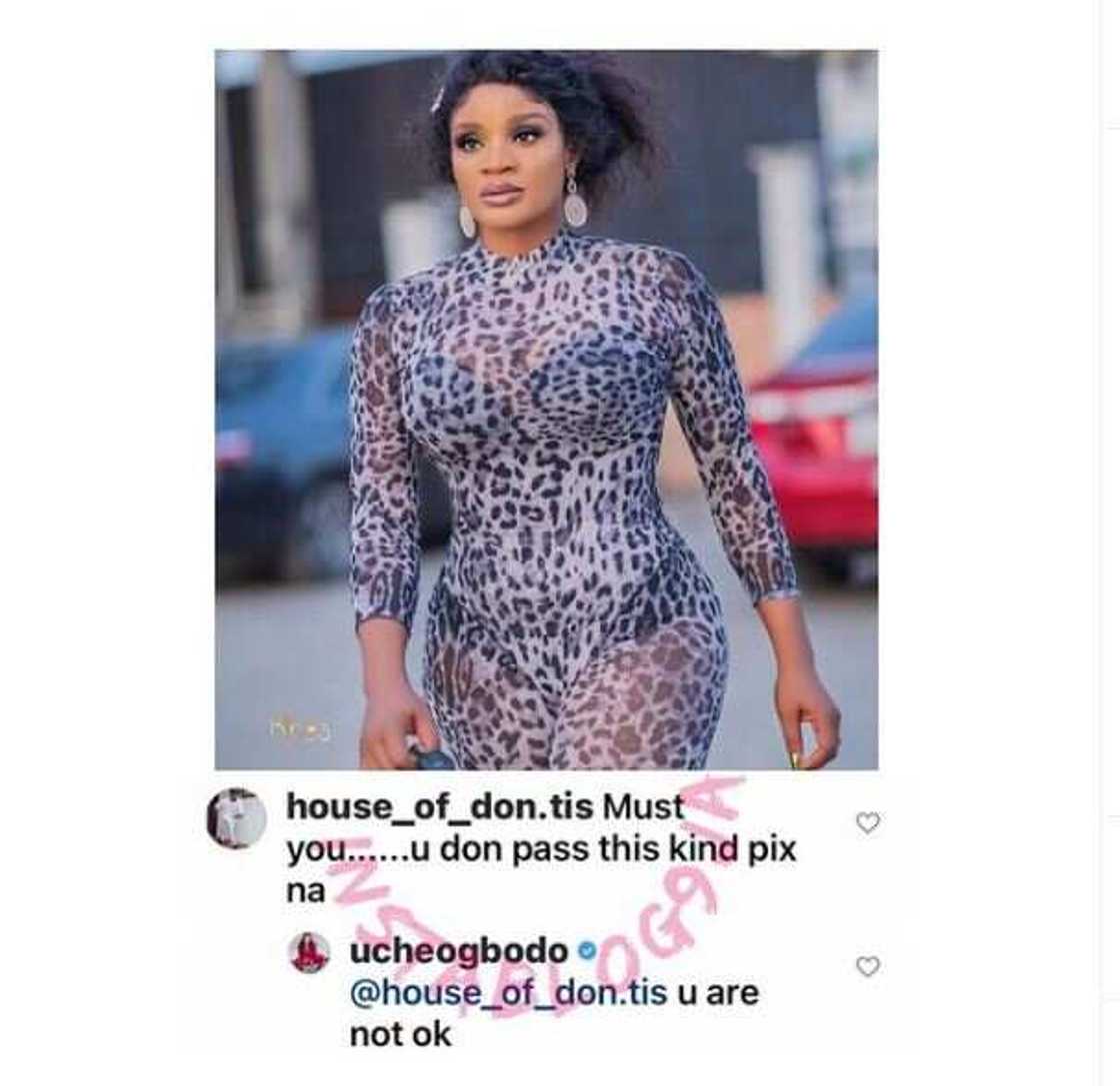 Actress Uche Ogbodo slams troll for criticising her see-through outfit Actress Uche Ogbodo slams troll for criticising her see-through outfit