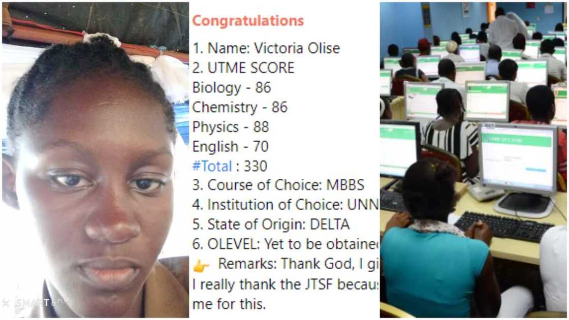 UTME 2023/student scored 330.