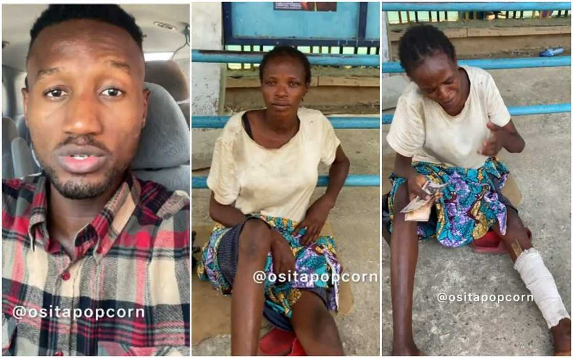 Kind Nigerian beggar gives up her snacks for another person. Kind Nigerian beggar gives up her snacks for another person.