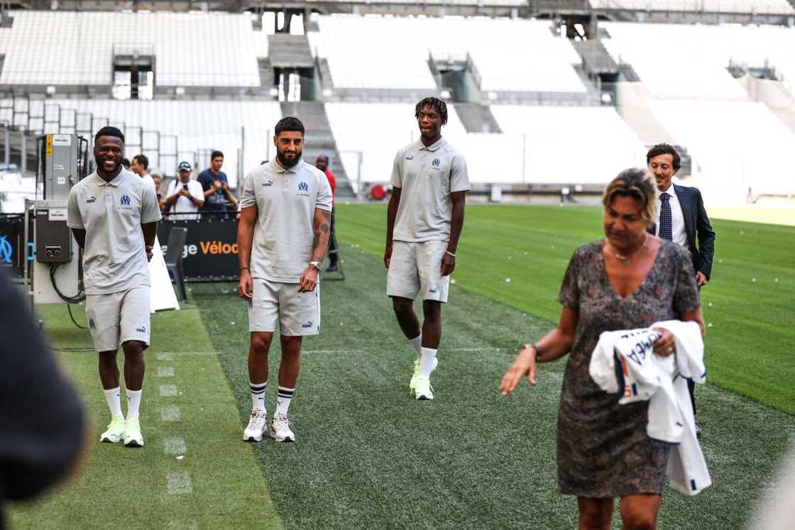 Chancel MBEMBA, Samuel GIGOT, Isaak TOURE et Pablo LONGORIA.
Photo : Johnny Fidelin/Icon Sport via Getty Images Chancel MBEMBA, Samuel GIGOT, Isaak TOURE et Pablo LONGORIA.
Photo : Johnny Fidelin/Icon Sport via Getty Images