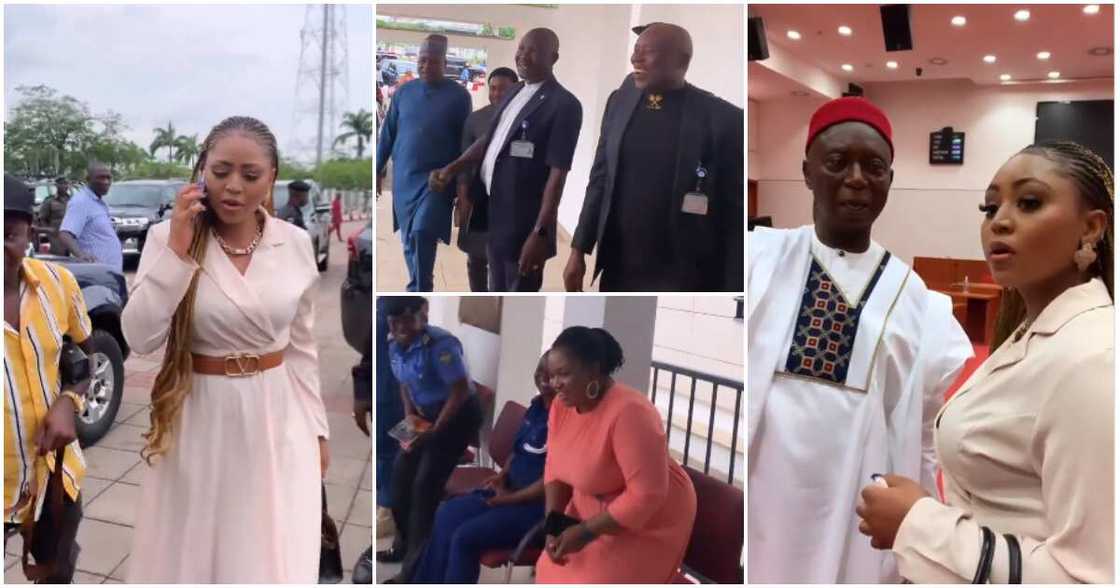 Regina Daniels visits Senate to see Ned Nwoko's office.