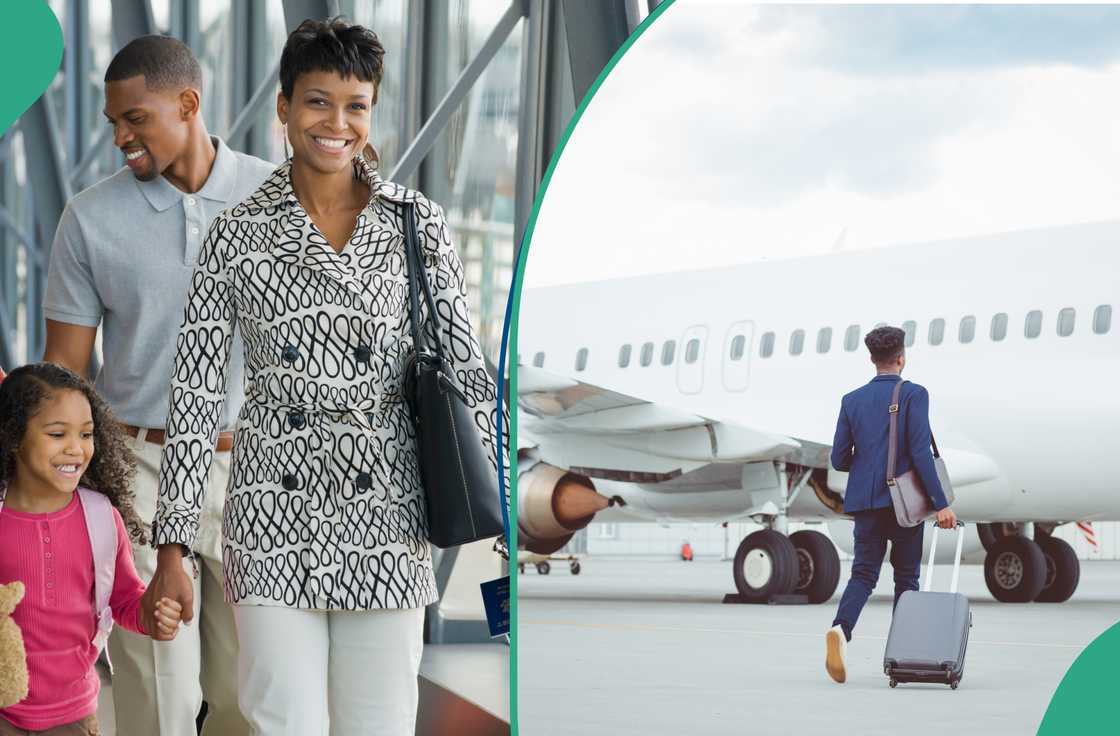 Travellers arrived at an international airport before boarding a visa-free destination. Travellers arrived at an international airport before boarding a visa-free destination.