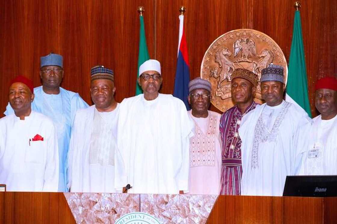 President Buhari, outgoing ministers President Buhari, outgoing ministers
