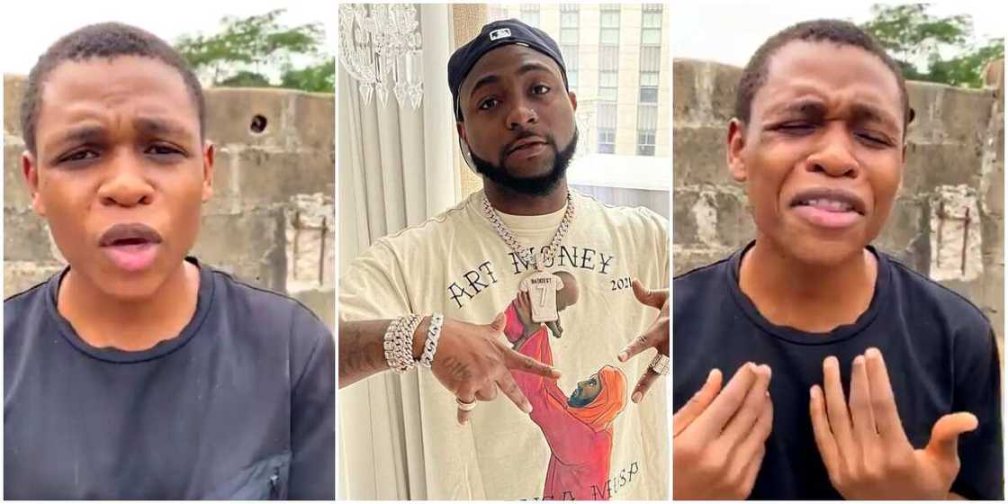 A Twitter user and Davido A Twitter user and Davido