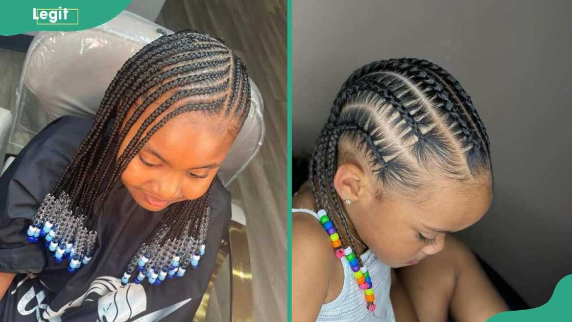 Kids cornrows x Knotless (singles) and laid back cornrows