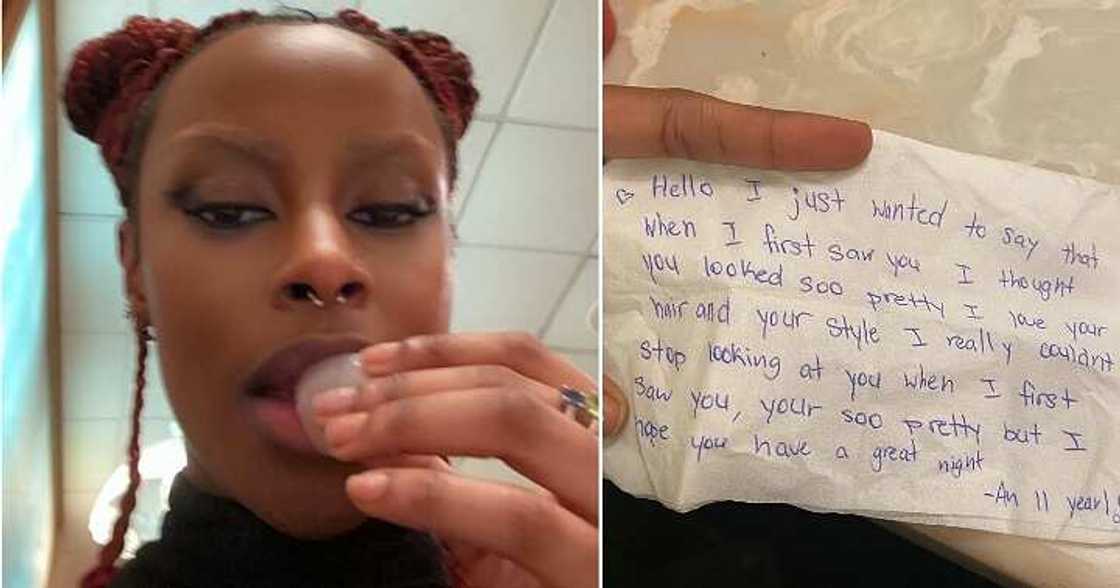 Lady shows off letter she received from 11-year-old girl