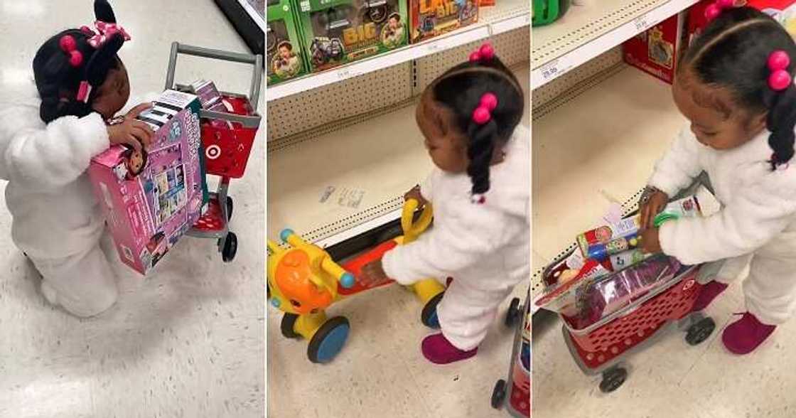 Little girl goes on shopping spree