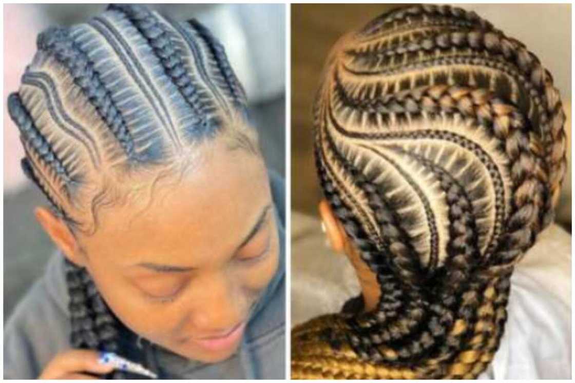 Thick and thin Ghana braids Thick and thin Ghana braids