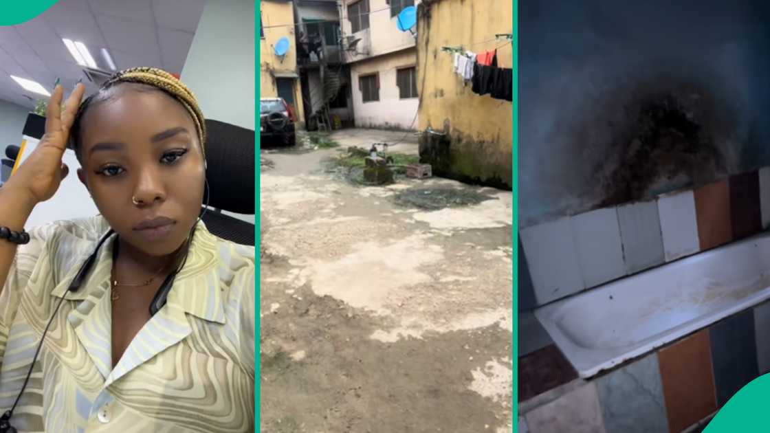 A Nigerian lady displays the apartment that a Lagos agent took her to.