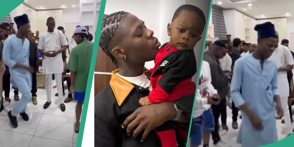 Mohbad and Bella Shmurda dancing during his son's naming ceremony, Mohbad and sin Light, Mohbad dancing during son's naming ceremony Mohbad and Bella Shmurda dancing during his son's naming ceremony, Mohbad and sin Light, Mohbad dancing during son's naming ceremony