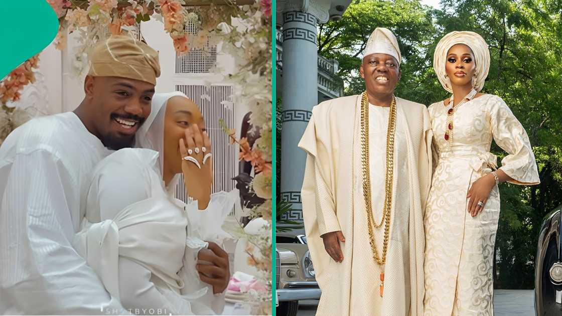Okoya's son-in-law Gobir trends over playful remark during wedding with billionaire's daughter.