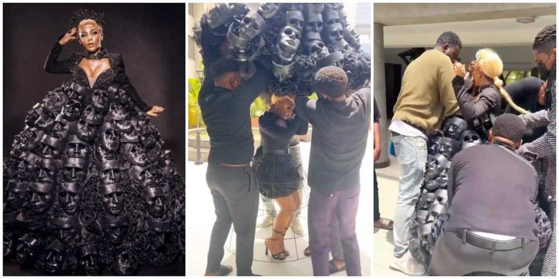 AMVCA 2022: Viral video shows 5 men dressing Ifu Ennada in controversial dress