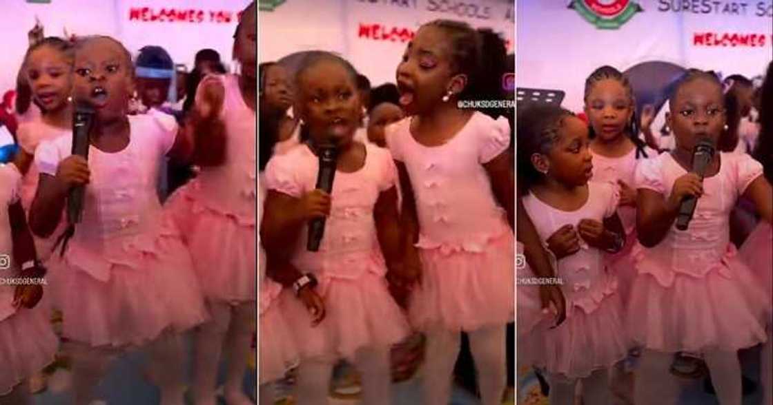 Little girl steals the show during school competition