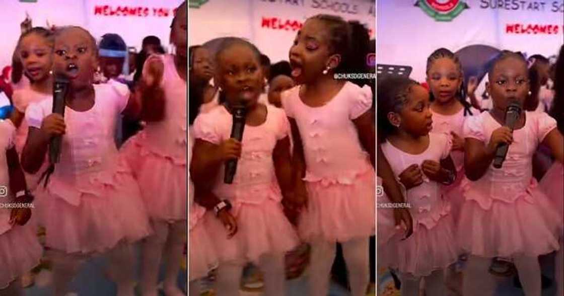 Little girl steals the show during school competition Little girl steals the show during school competition