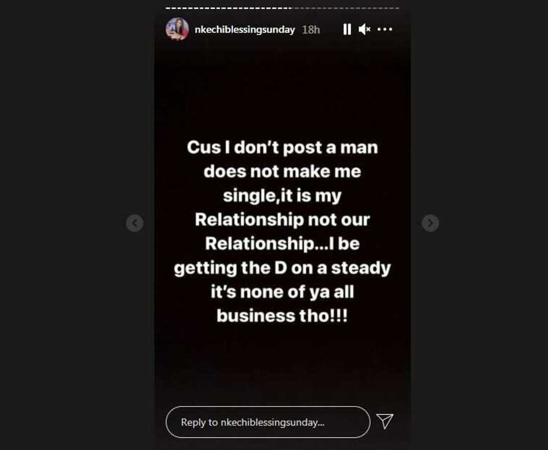 Not posting a man doesn’t make me single: Actress Nkechi Blessing tells fans Not posting a man doesn’t make me single: Actress Nkechi Blessing tells fans