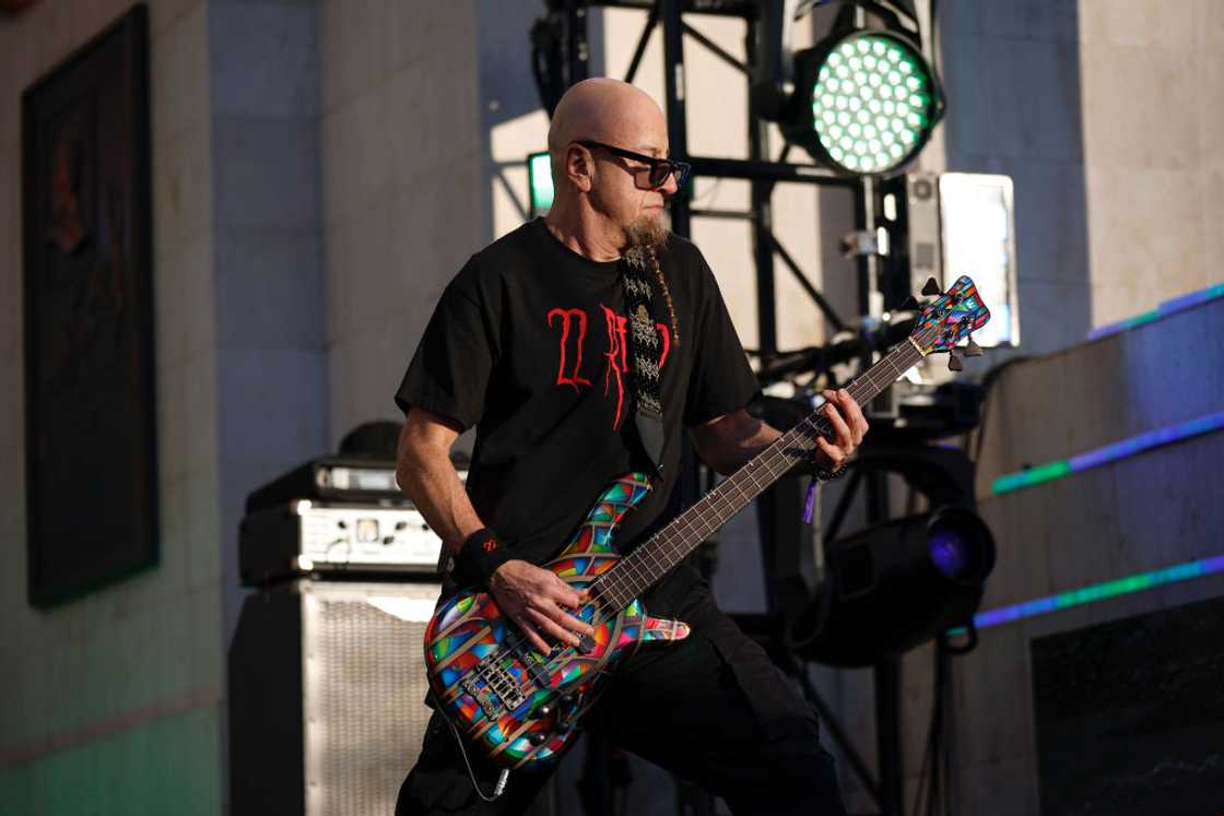 Shavo Odadjian of System of a Down performs at a concert Shavo Odadjian of System of a Down performs at a concert