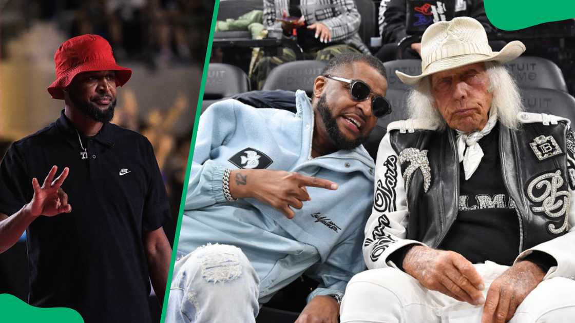 Tee Morant attends a basketball game