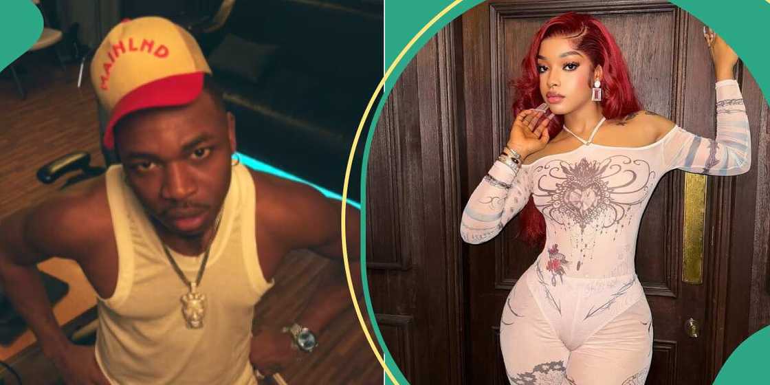 Mayorkun uses Nicki Da Barbie's voice for the intro of his new song. Mayorkun uses Nicki Da Barbie's voice for the intro of his new song.