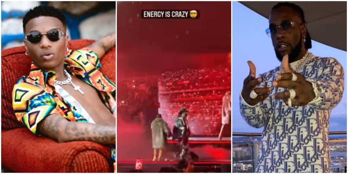 Wizkid brings Burna on stage Wizkid brings Burna on stage