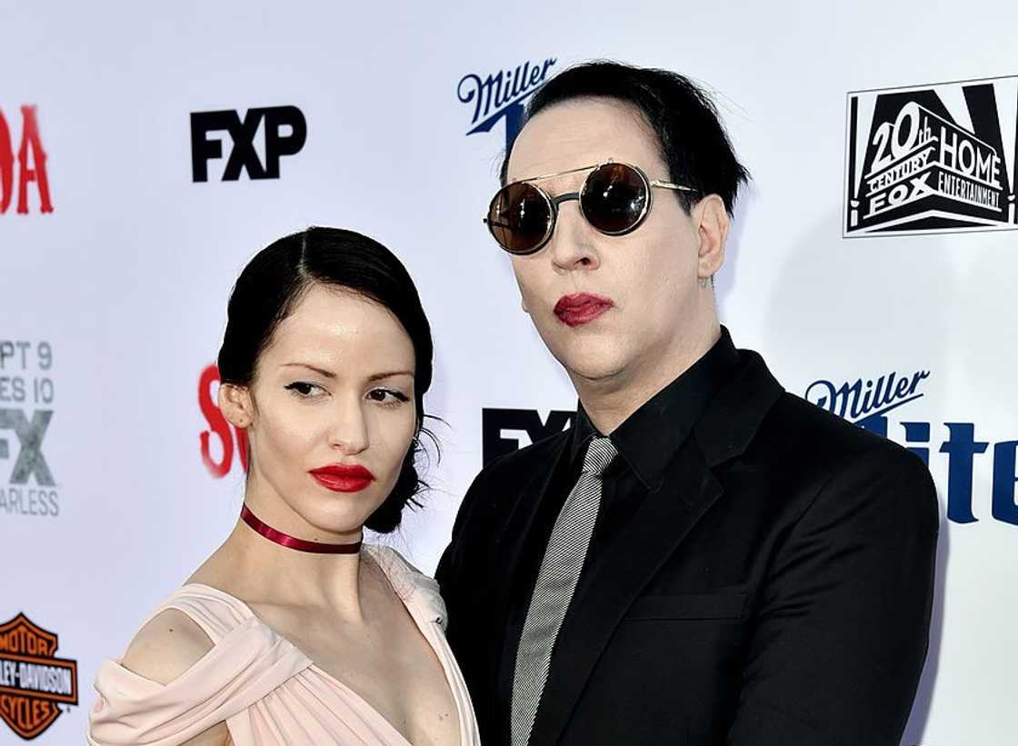 Marilyn Manson and Lindsay Usich attend a film premiere Marilyn Manson and Lindsay Usich attend a film premiere