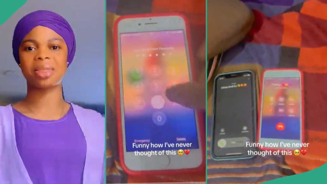 Lady shows how her boyfriend saved her number. Lady shows how her boyfriend saved her number.