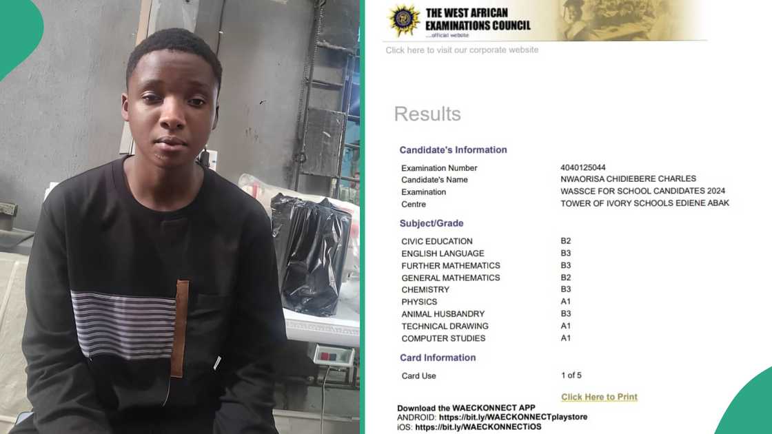 Social media reacts to WAEC result of boy who didn't do "special center"