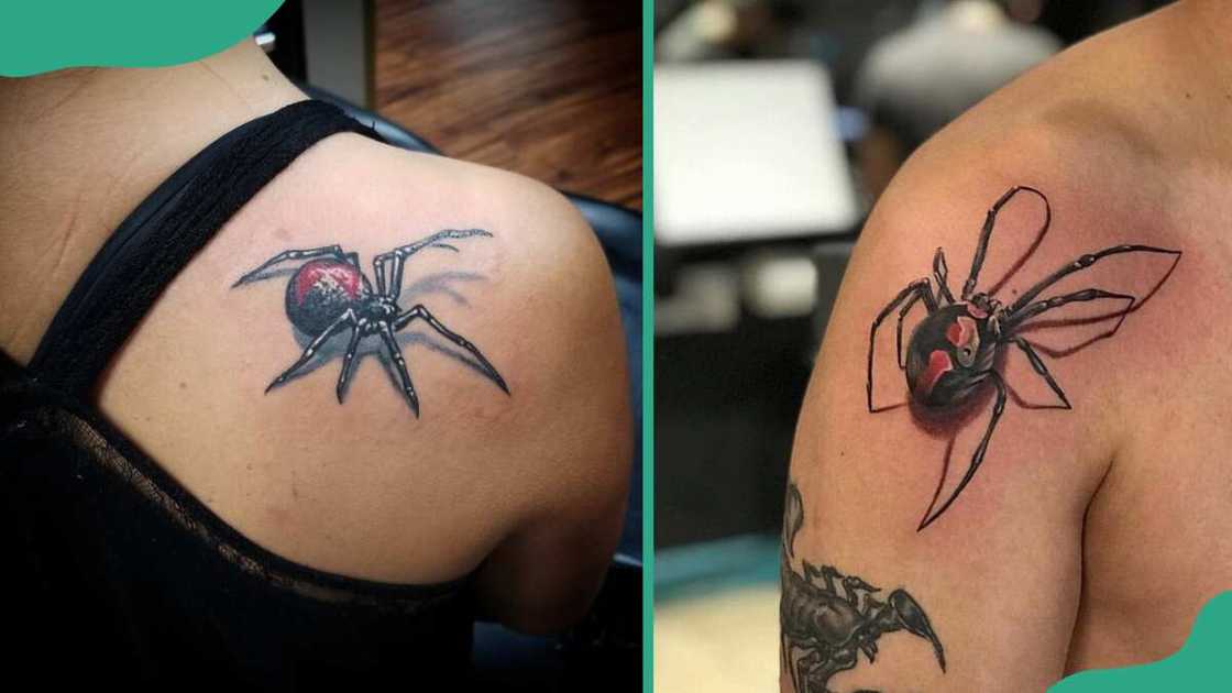 Shoulder spider tattoos Shoulder spider tattoos