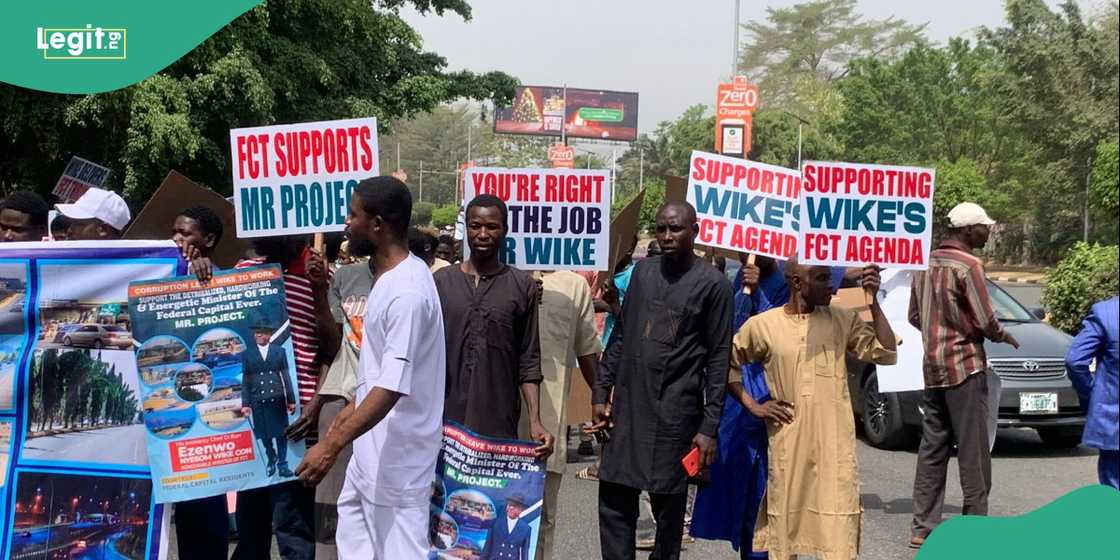 FCT indigenes protest against calls for sacking of Nyesom Wike.