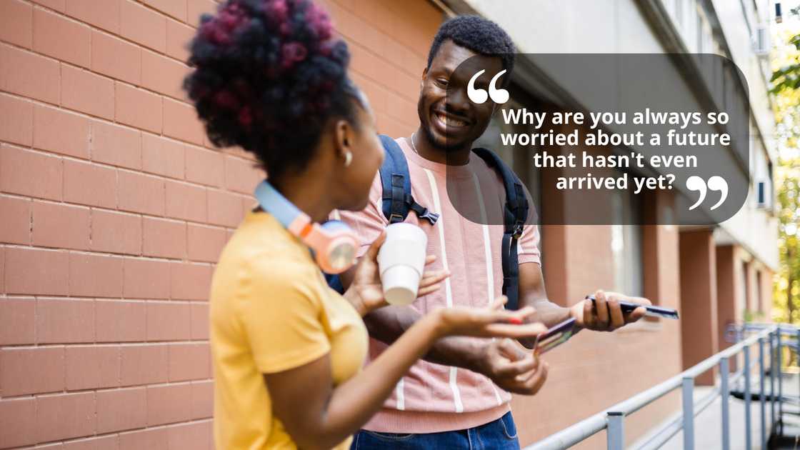 Students having a light conversation