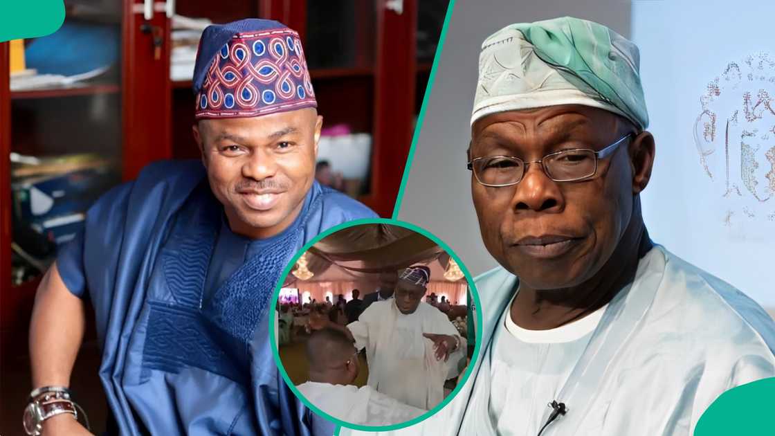 Playful moment between Yinka Ayefele and Olusegun Obasanjo melts hearts online Playful moment between Yinka Ayefele and Olusegun Obasanjo melts hearts online