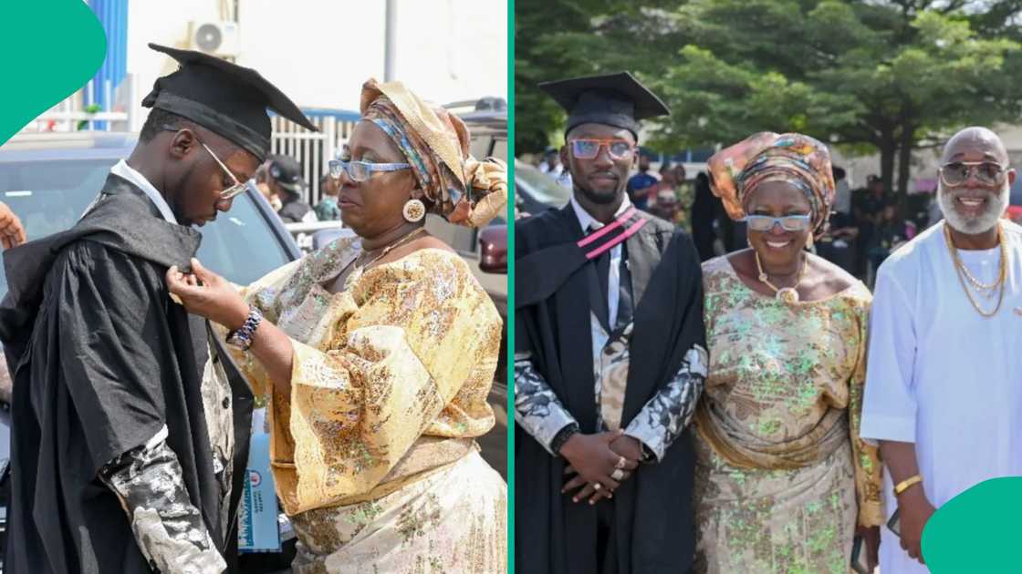 Ayo Magoji and Jibola Dabo celebrate their son's graduation