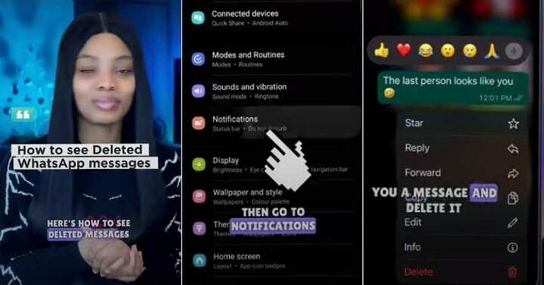 Lady exposes trick to see deleted WhatsApp messages