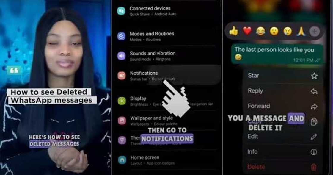 Lady exposes trick to see deleted WhatsApp messages Lady exposes trick to see deleted WhatsApp messages