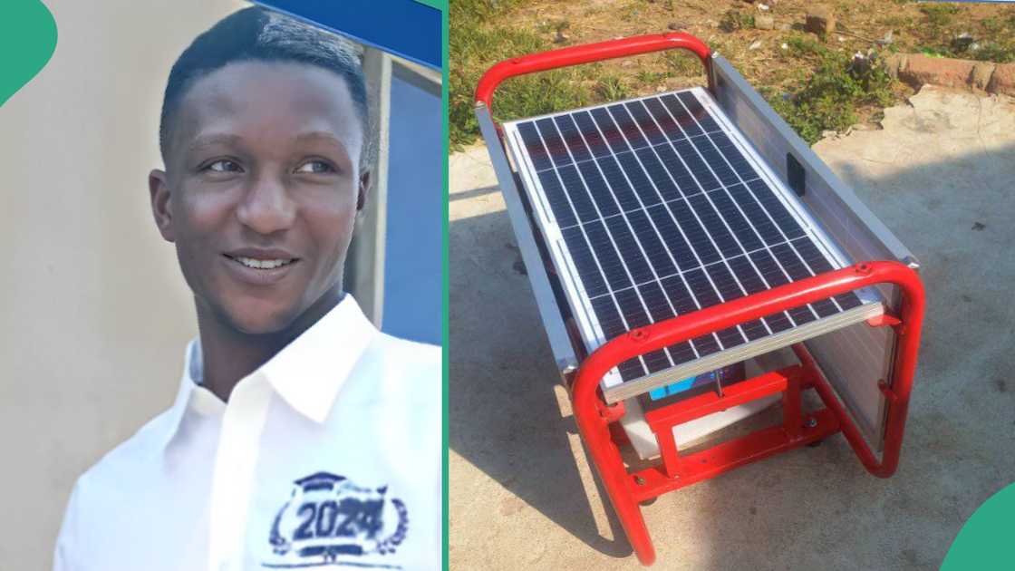Student who build a solar generator. Student who build a solar generator.