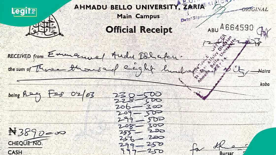 Man goes viral after sharing 2002 ABU school fees and accommodation receipt Man goes viral after sharing 2002 ABU school fees and accommodation receipt