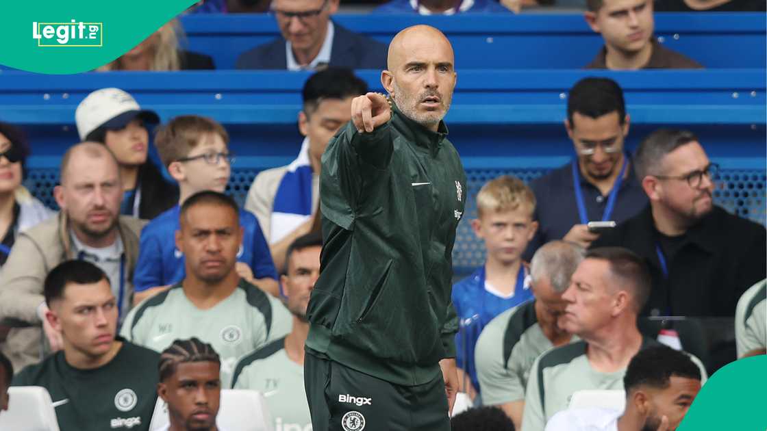 Enzo Maresca, Chelsea, Stamford Bridge, Fulham, London, England, Premier League. Enzo Maresca, Chelsea, Stamford Bridge, Fulham, London, England, Premier League.