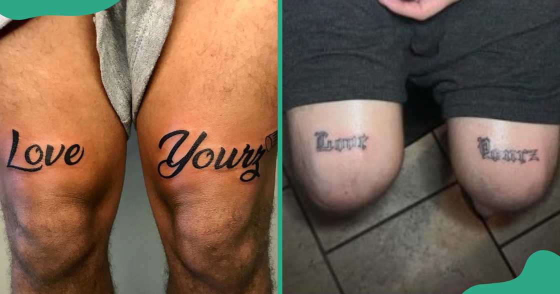 Love Yourz tattoos on the knees Love Yourz tattoos on the knees