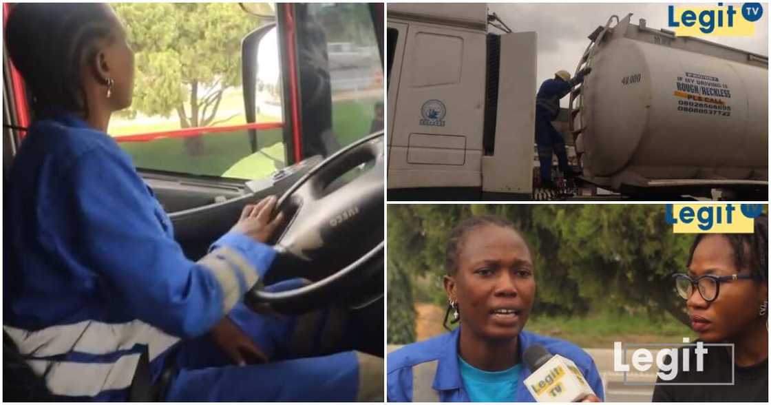 Iyeyemi Adeniran, 26-year-old truck driver, secondary school leaver, Lagos, young female truck driver goes viral Iyeyemi Adeniran, 26-year-old truck driver, secondary school leaver, Lagos, young female truck driver goes viral