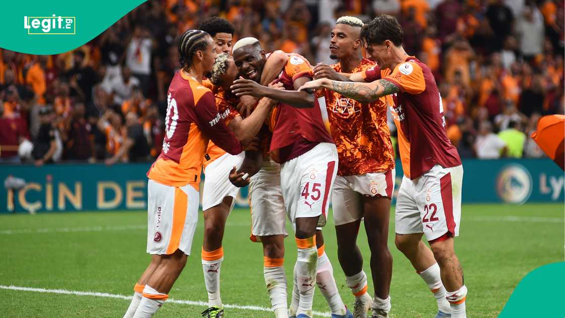 Victor Osimhen, Leroy Sane, Mario Lemina, Galatasaray, Istanbul, Turkiye.