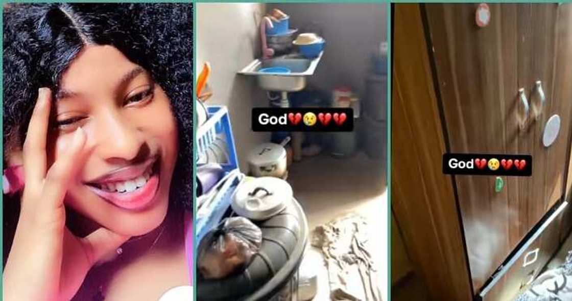 Lady cries out after seeing the state of her house ransacked by thieves Lady cries out after seeing the state of her house ransacked by thieves