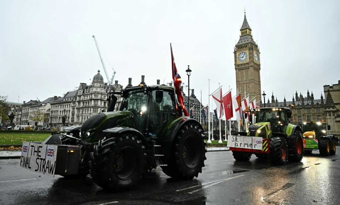Hundreds of farmers drove their tractors to London for an unprecedented protest in front of Downing Street Hundreds of farmers drove their tractors to London for an unprecedented protest in front of Downing Street