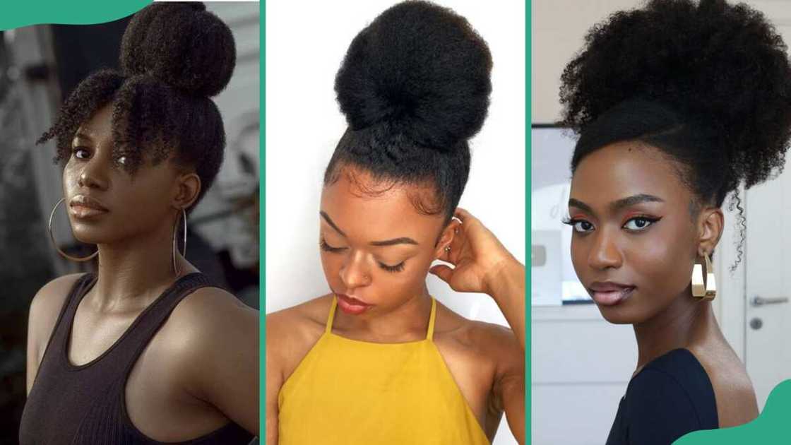 Kinky high bun Kinky high bun
