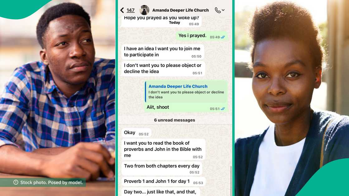 Man posts crazy WhatsApp message he received from Deeper Life church lady he was interested in
