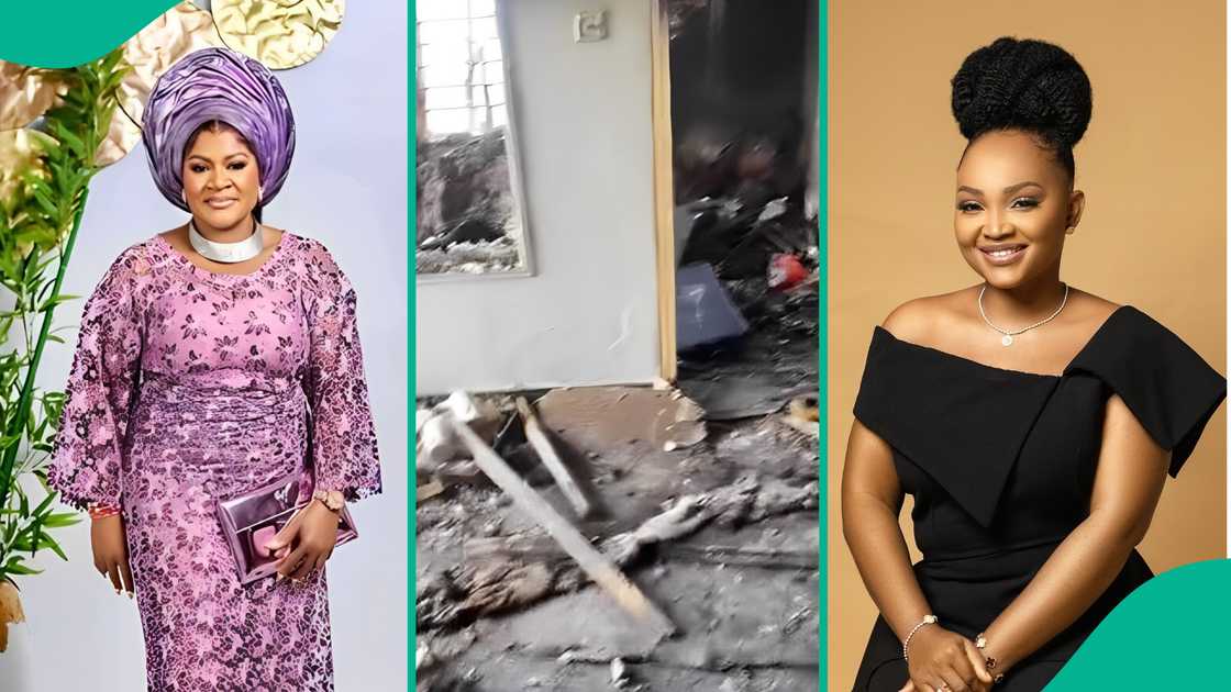 Netizens rejoice on Funso Adeoti's Instagram page as Mercy Aigbe's house gets burnt