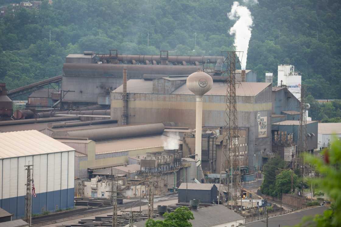 The US Steel Mon Valley Works Edgar Thomson Plant along the Monongahela River in Braddock, Pennsylvania The US Steel Mon Valley Works Edgar Thomson Plant along the Monongahela River in Braddock, Pennsylvania