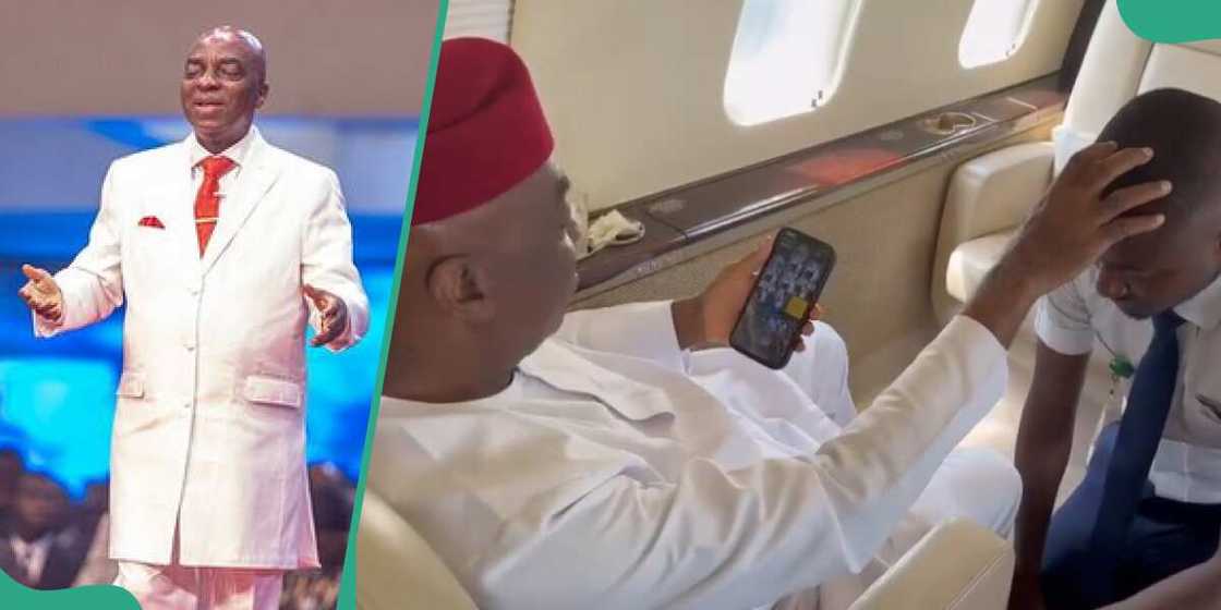 Bishop Oyedepo prays for pilot on private jet Bishop Oyedepo prays for pilot on private jet
